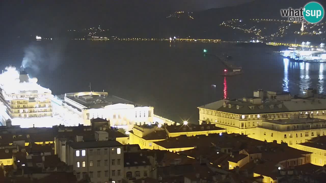 Live webcam Trieste – Panorama of the city, the Gulf, the maritime station and the Miramare castle