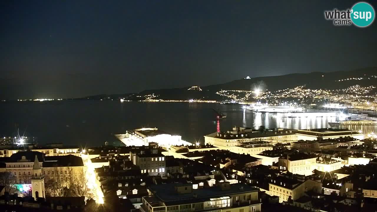 Live webcam Trieste – Panorama of the city, the Gulf, the maritime station and the Miramare castle