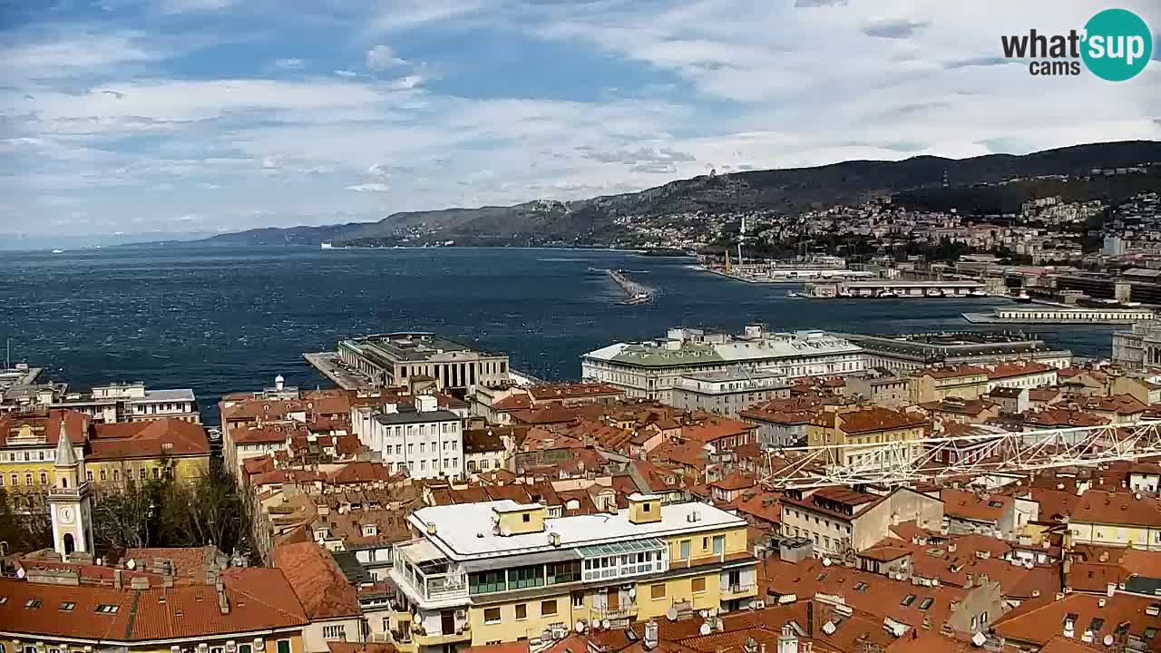 Webcam en vivo Trieste, ciudad, golfo, puerto y castillo de Miramare