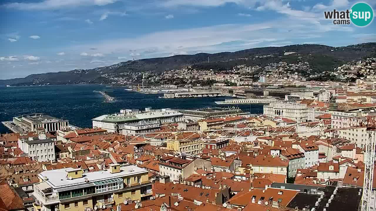 Webcam en vivo Trieste, ciudad, golfo, puerto y castillo de Miramare