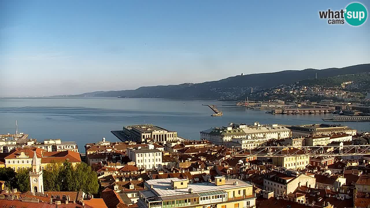Live webcam Trieste – Panorama of the city, the Gulf, the maritime station and the Miramare castle