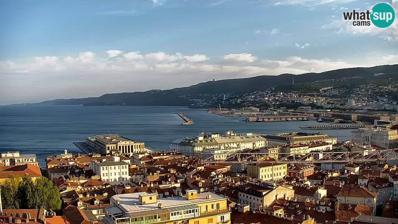 Webcam en vivo Trieste, ciudad, golfo, puerto y castillo de Miramare