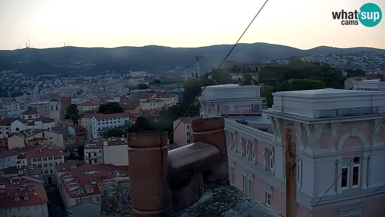 Web kamera Trst uživo – Panorama grada, zaljeva, pomorske postaje i dvorca Miramare