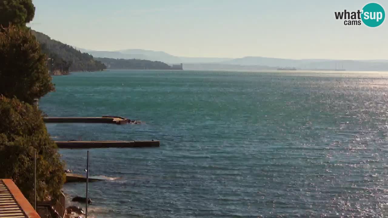 Webcam du restaurant BellaRiva | Côte de Trieste – vue sur le château de Miramare