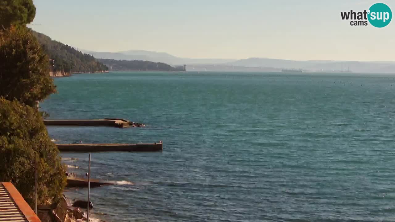 Webcam del restaurante BellaRiva | Costa de Trieste – vista hacia el castillo de Miramare