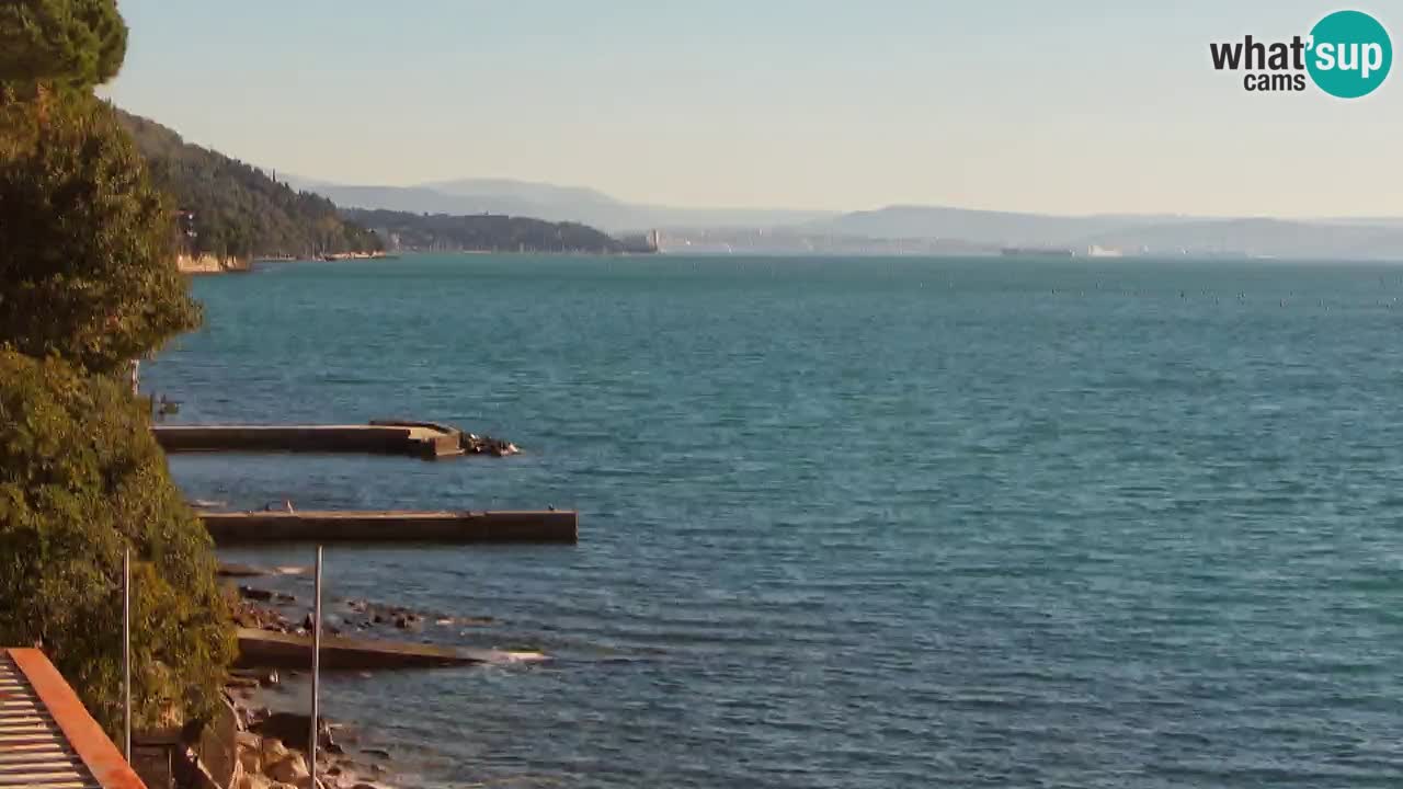 Webcam del restaurante BellaRiva | Costa de Trieste – vista hacia el castillo de Miramare