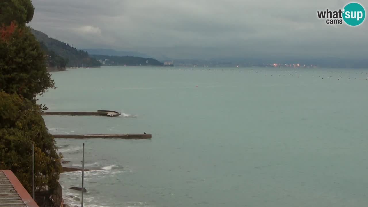 Webcam del restaurante BellaRiva | Costa de Trieste – vista hacia el castillo de Miramare