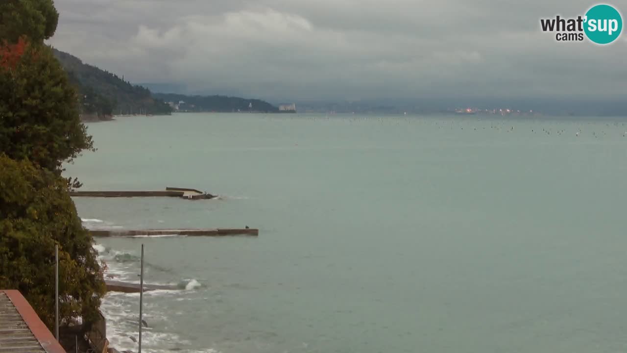 Webcam del restaurante BellaRiva | Costa de Trieste – vista hacia el castillo de Miramare