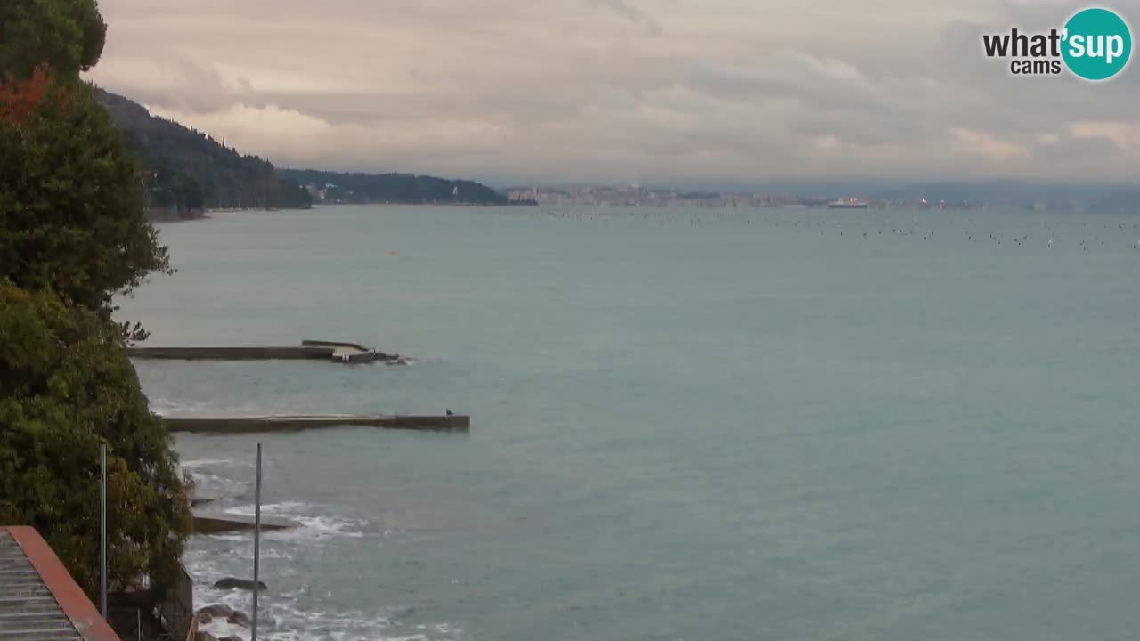 Webcam del restaurante BellaRiva | Costa de Trieste – vista hacia el castillo de Miramare