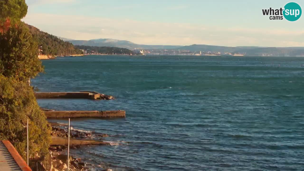 Webcam Restaurant BellaRiva | Küste von Triest – Blick auf das Schloss Miramare