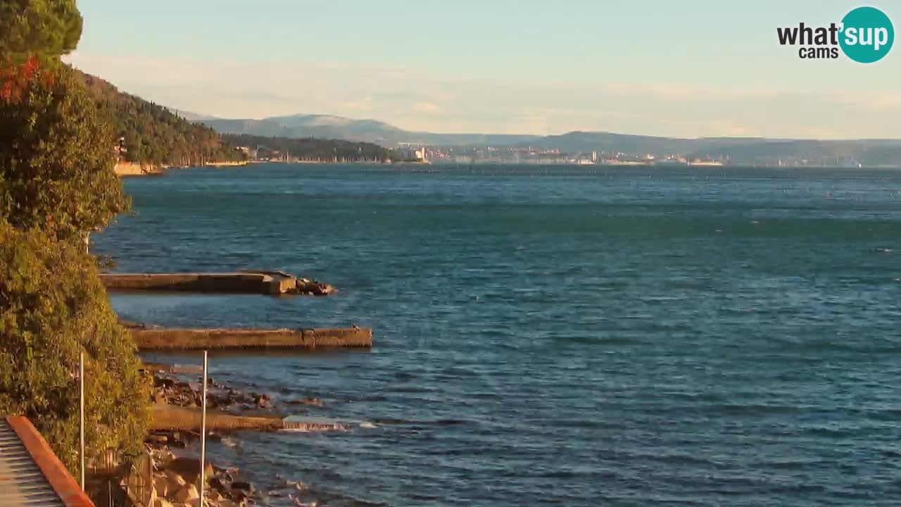 Webcam del restaurante BellaRiva | Costa de Trieste – vista hacia el castillo de Miramare