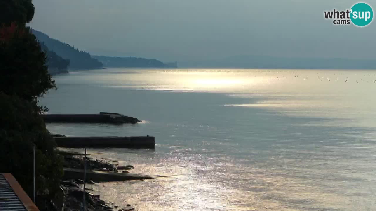 Webcam del restaurante BellaRiva | Costa de Trieste – vista hacia el castillo de Miramare