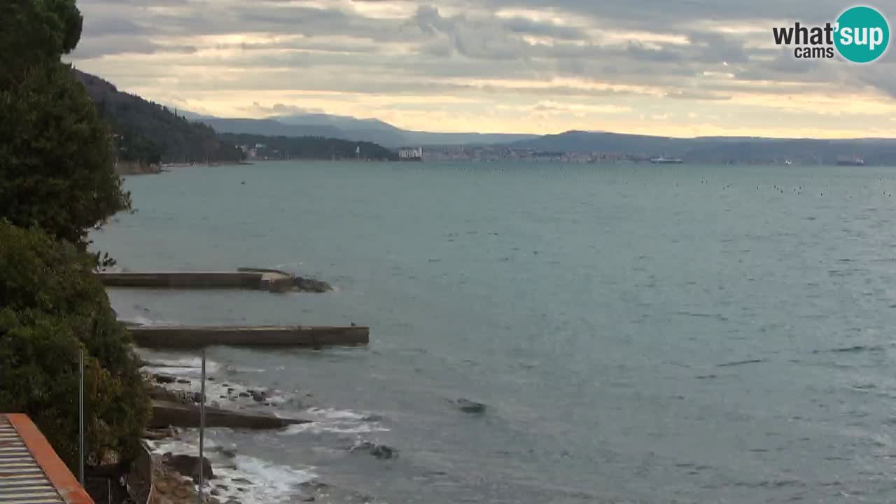 Webcam du restaurant BellaRiva | Côte de Trieste – vue sur le château de Miramare