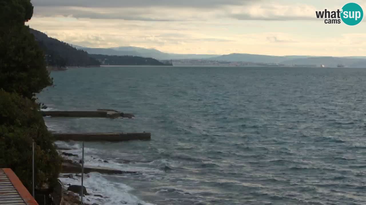 Webcam BellaRiva restaurant | Trieste coast – view to Miramare castle