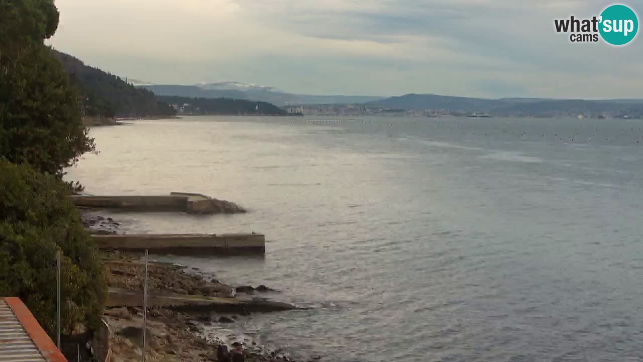 Webcam del restaurante BellaRiva | Costa de Trieste – vista hacia el castillo de Miramare