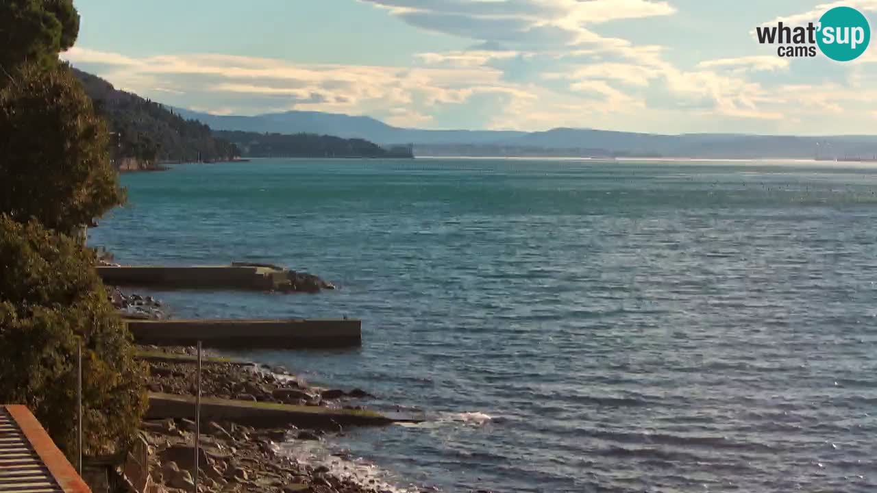 Webcam Restaurant BellaRiva | Küste von Triest – Blick auf das Schloss Miramare