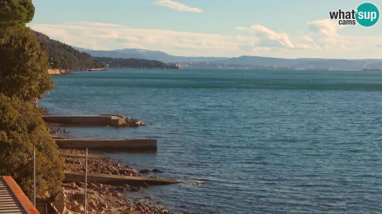 Webcam BellaRiva restaurant | Trieste coast – view to Miramare castle