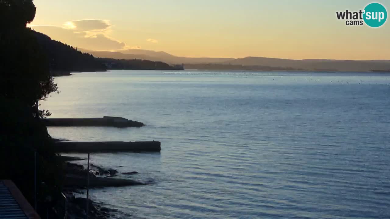 Webcam del restaurante BellaRiva | Costa de Trieste – vista hacia el castillo de Miramare