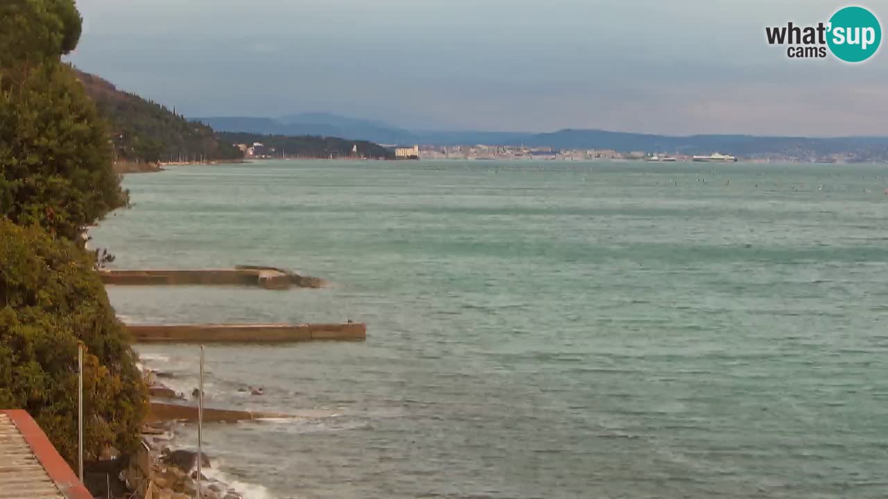 Webcam Restaurant BellaRiva | Küste von Triest – Blick auf das Schloss Miramare