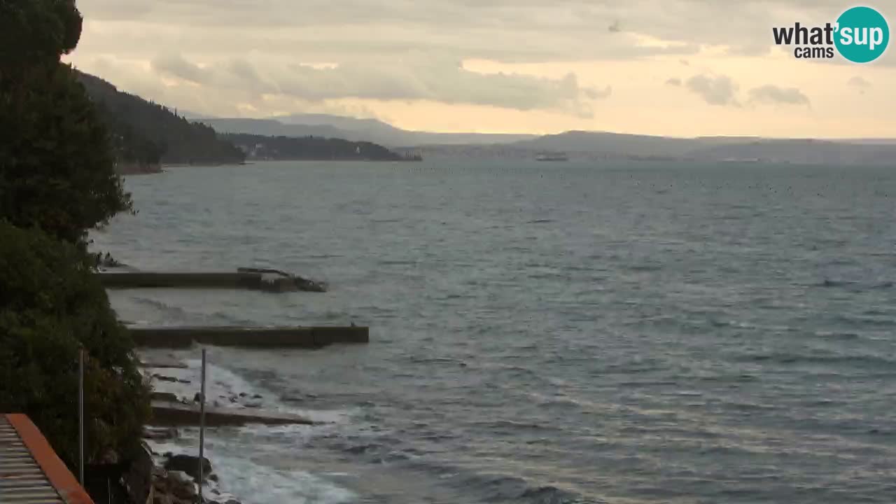 Webcam del restaurante BellaRiva | Costa de Trieste – vista hacia el castillo de Miramare