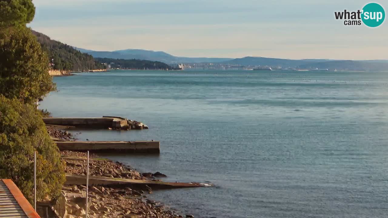 Webcam del restaurante BellaRiva | Costa de Trieste – vista hacia el castillo de Miramare