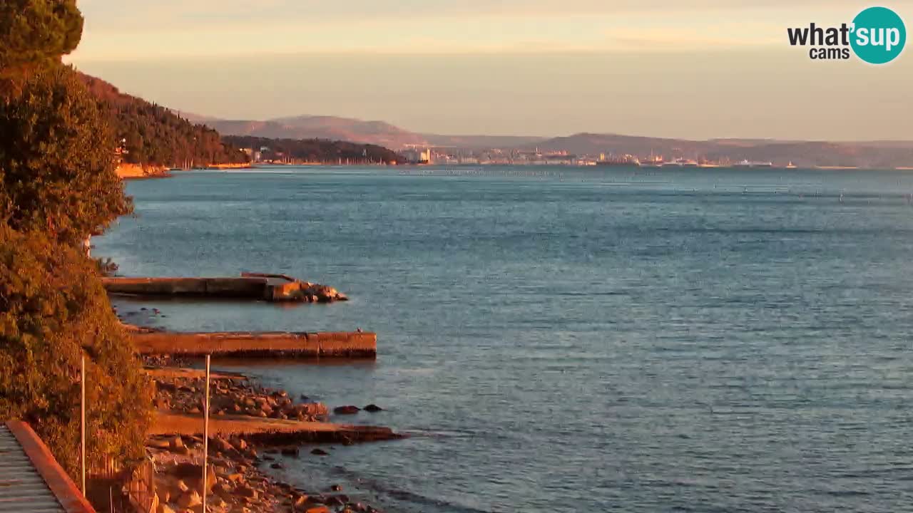 Webcam du restaurant BellaRiva | Côte de Trieste – vue sur le château de Miramare