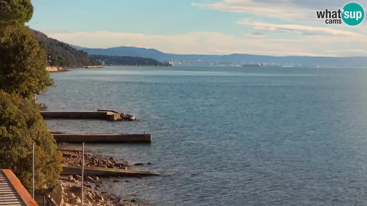 Webcam BellaRiva restaurant | Trieste coast – view to Miramare castle