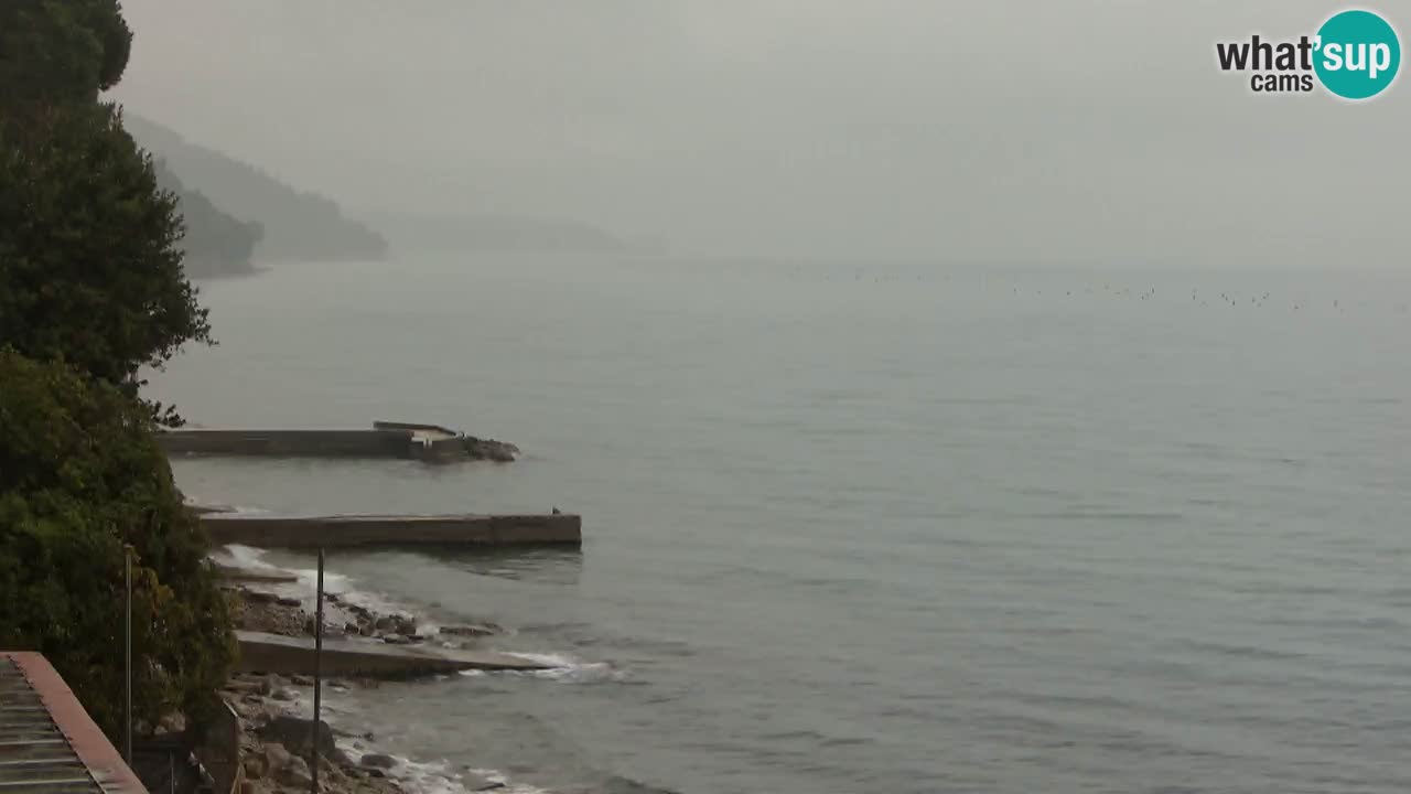 Trattoria BellaRiva webcam | Trieste costiera e castello di Miramare