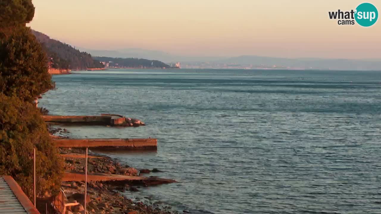 Webcam del restaurante BellaRiva | Costa de Trieste – vista hacia el castillo de Miramare