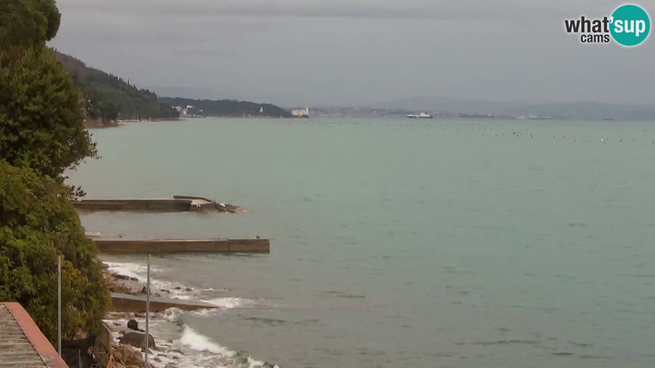 Webcam del restaurante BellaRiva | Costa de Trieste – vista hacia el castillo de Miramare