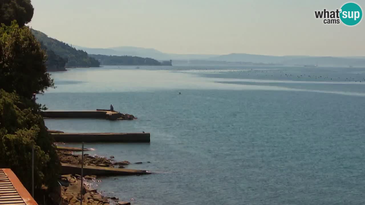Webcam Restaurant BellaRiva | Küste von Triest – Blick auf das Schloss Miramare
