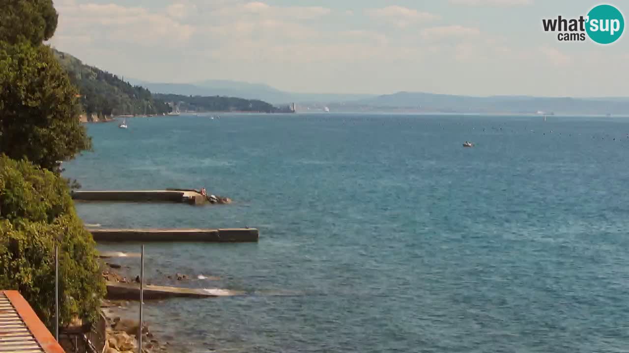 Webcam Restaurant BellaRiva | Küste von Triest – Blick auf das Schloss Miramare