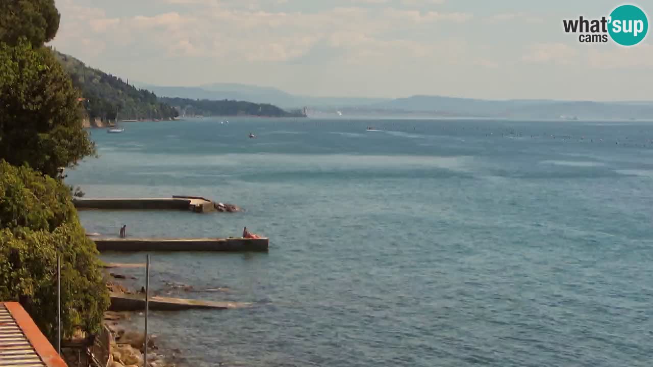 Webcam del restaurante BellaRiva | Costa de Trieste – vista hacia el castillo de Miramare