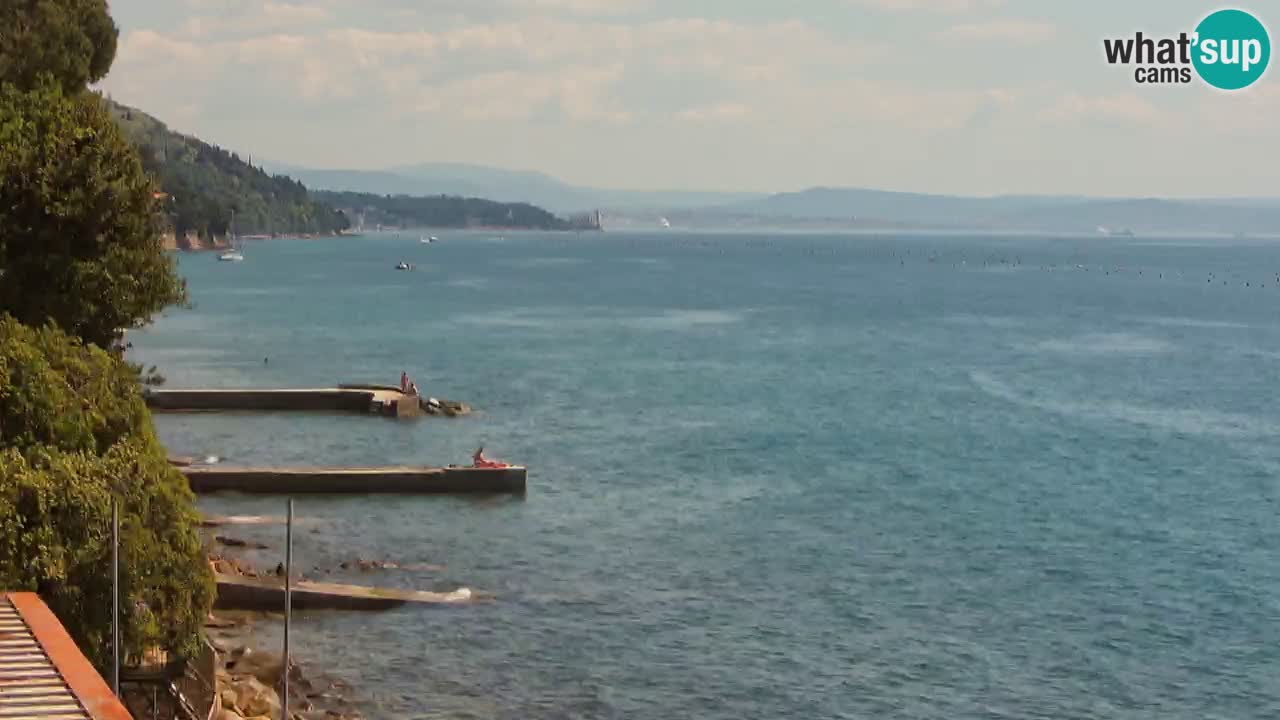 Webcam del restaurante BellaRiva | Costa de Trieste – vista hacia el castillo de Miramare