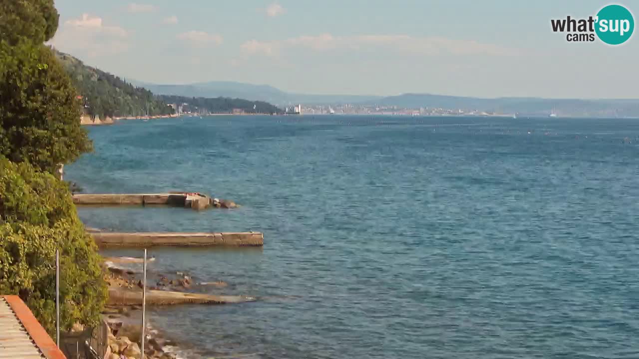 Web kamera restorana BellaRiva | Obala Trsta – pogled na dvorac Miramare