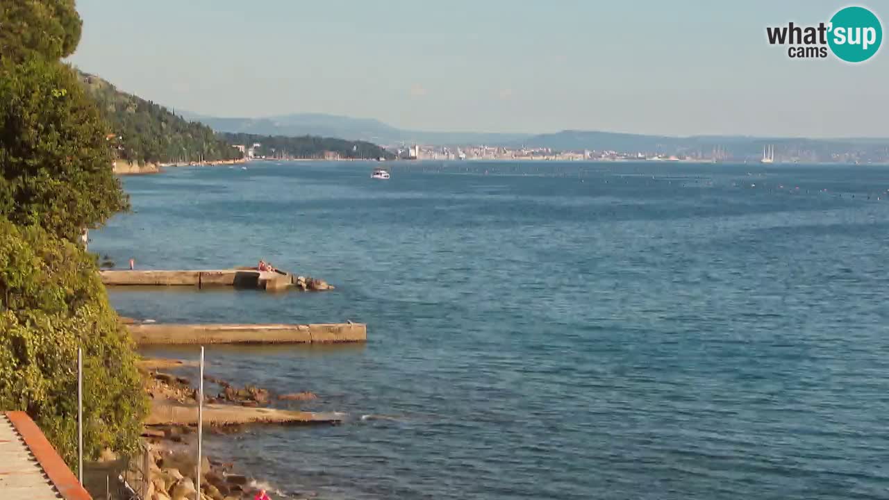 Webcam Restaurant BellaRiva | Küste von Triest – Blick auf das Schloss Miramare