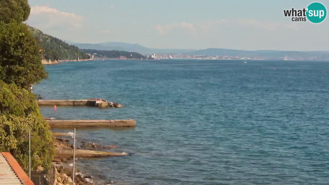 Web kamera restorana BellaRiva | Obala Trsta – pogled na dvorac Miramare