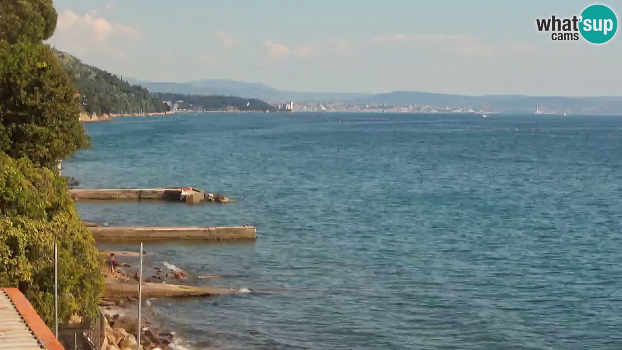 Web kamera restorana BellaRiva | Obala Trsta – pogled na dvorac Miramare