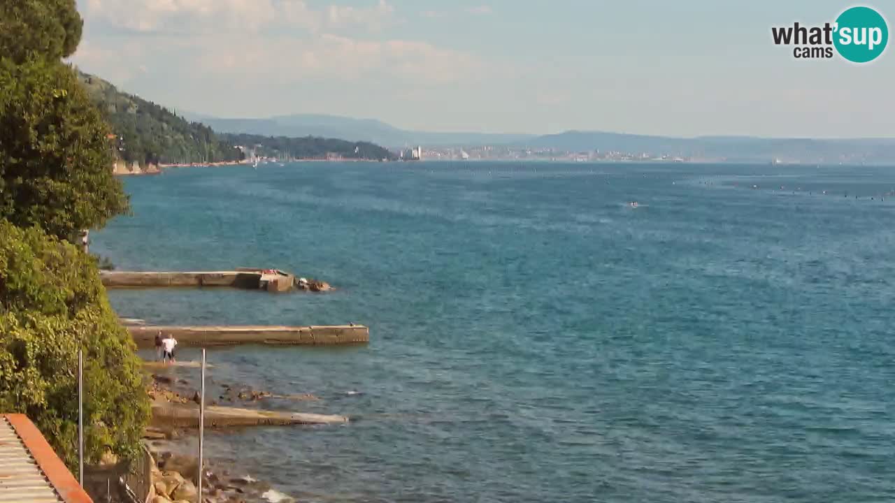 Webcam du restaurant BellaRiva | Côte de Trieste – vue sur le château de Miramare