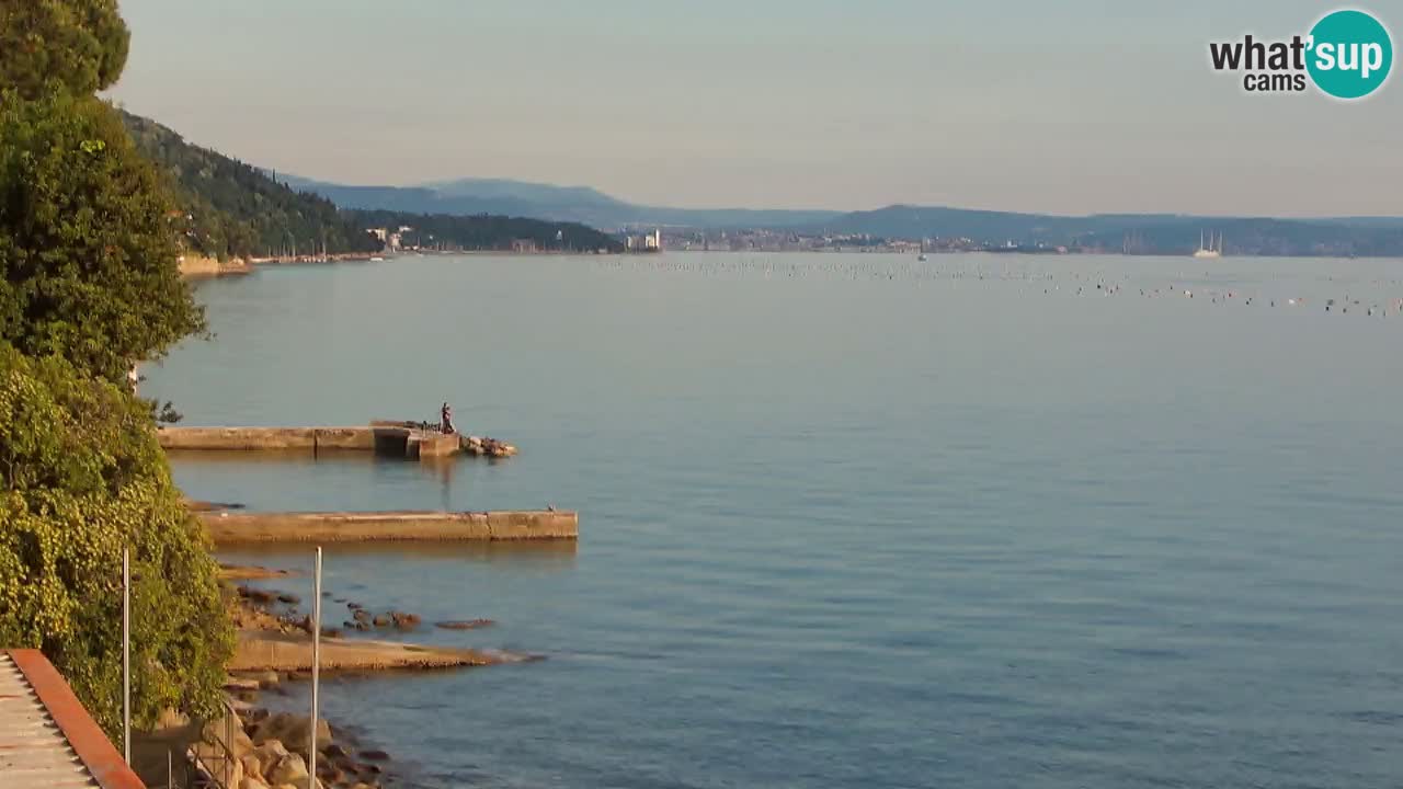 Webcam Restaurant BellaRiva | Küste von Triest – Blick auf das Schloss Miramare