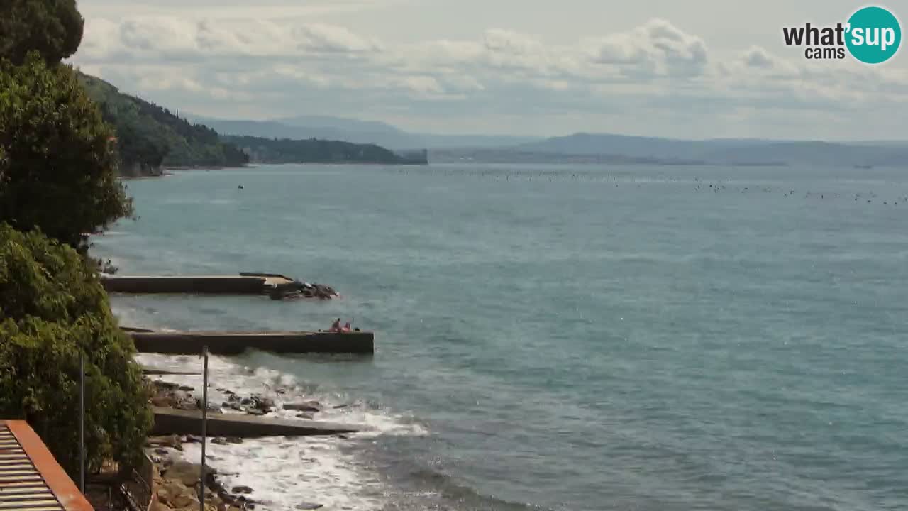 Webcam del restaurante BellaRiva | Costa de Trieste – vista hacia el castillo de Miramare