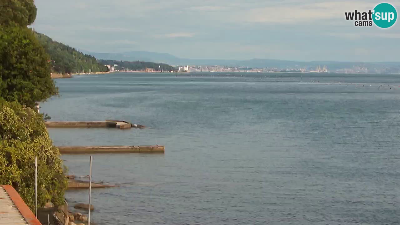 Web kamera restorana BellaRiva | Obala Trsta – pogled na dvorac Miramare