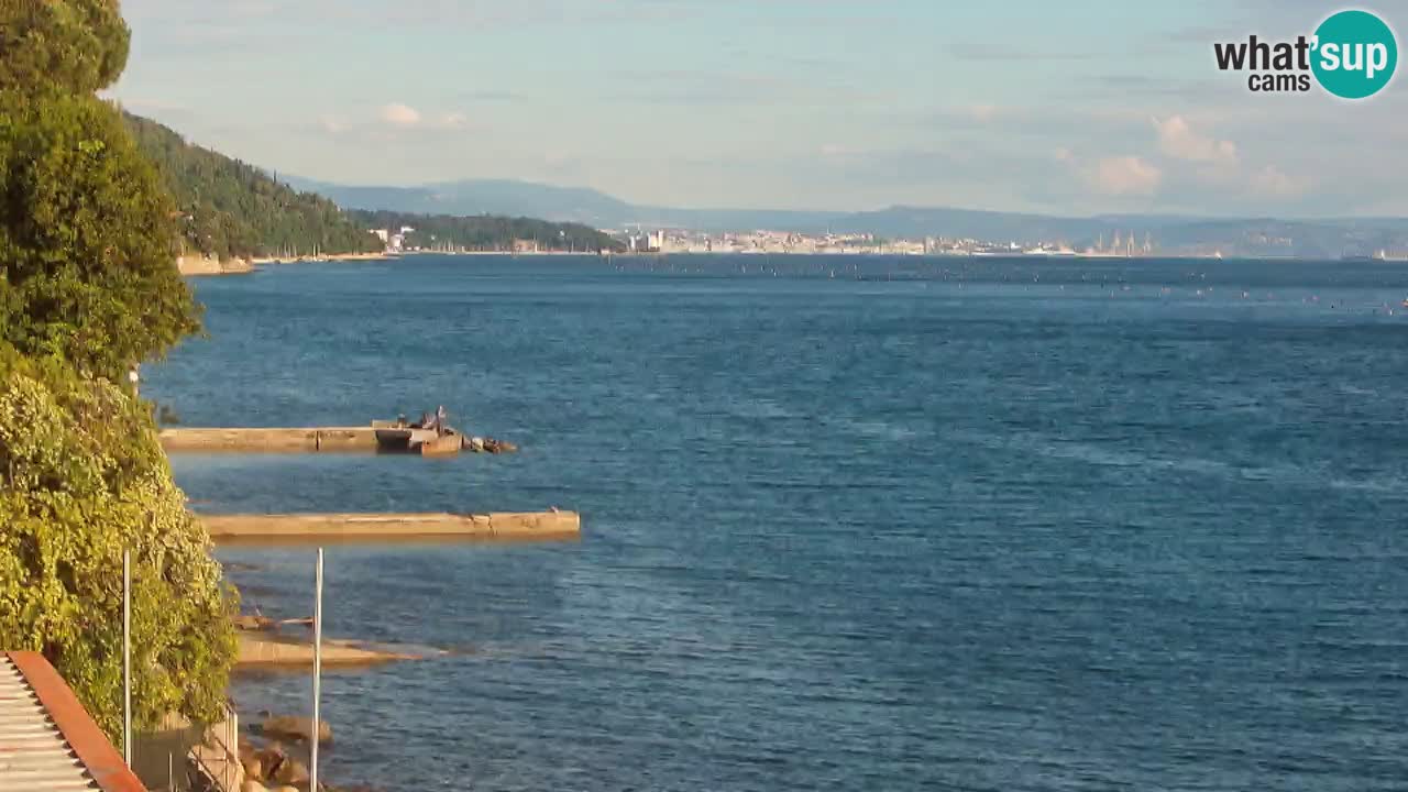 Gostilna BellaRiva kamera | Trst obala – pogled na Miramarski grad