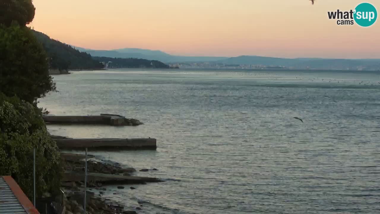 Gostilna BellaRiva kamera | Trst obala – pogled na Miramarski grad