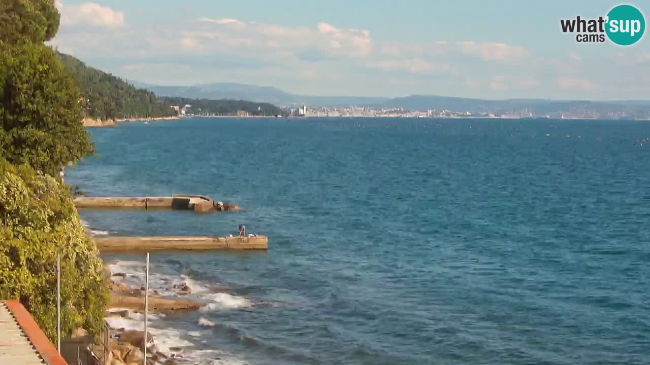 Webcam du restaurant BellaRiva | Côte de Trieste – vue sur le château de Miramare