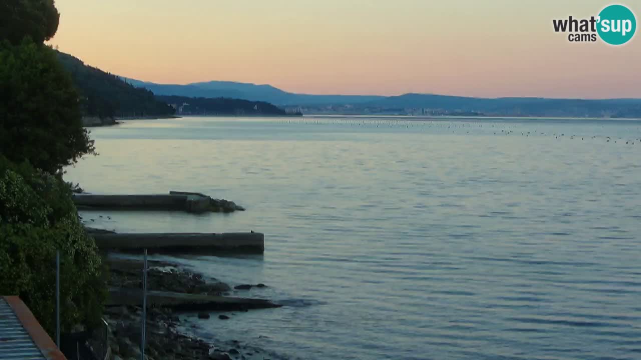 Webcam du restaurant BellaRiva | Côte de Trieste – vue sur le château de Miramare