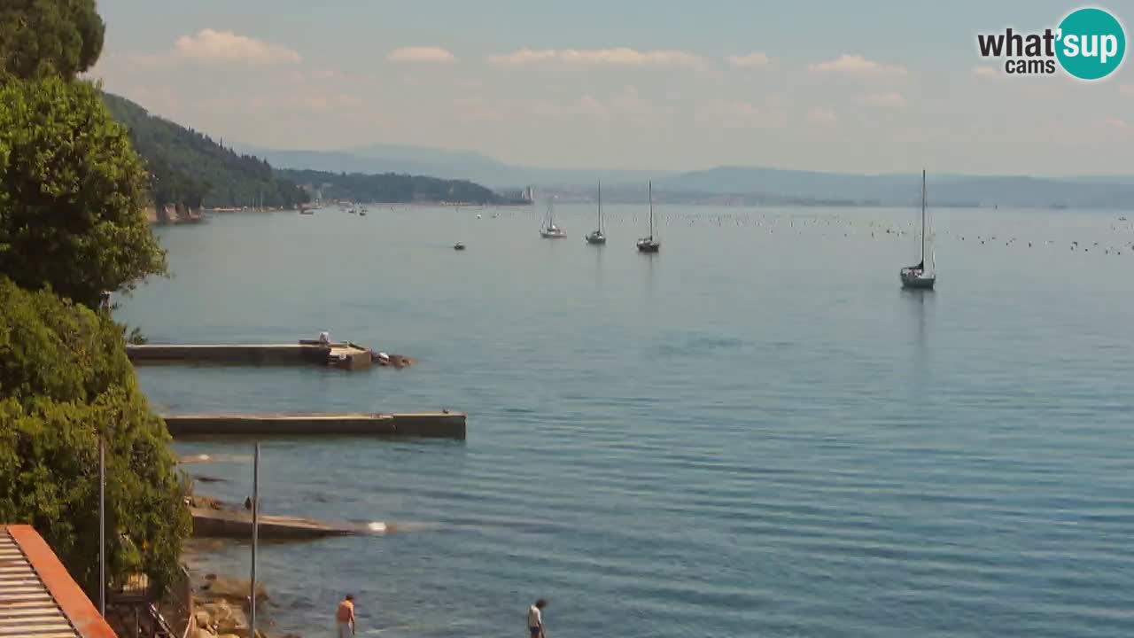 Webcam Restaurant BellaRiva | Küste von Triest – Blick auf das Schloss Miramare