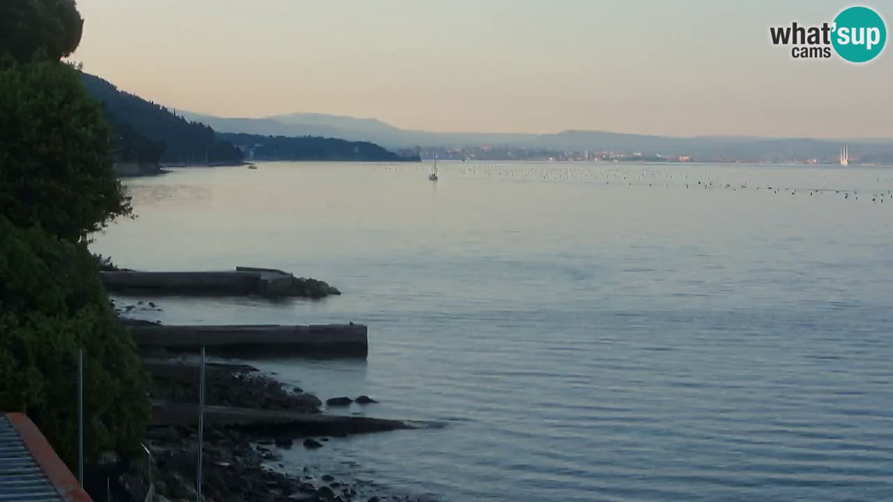 Webcam del restaurante BellaRiva | Costa de Trieste – vista hacia el castillo de Miramare
