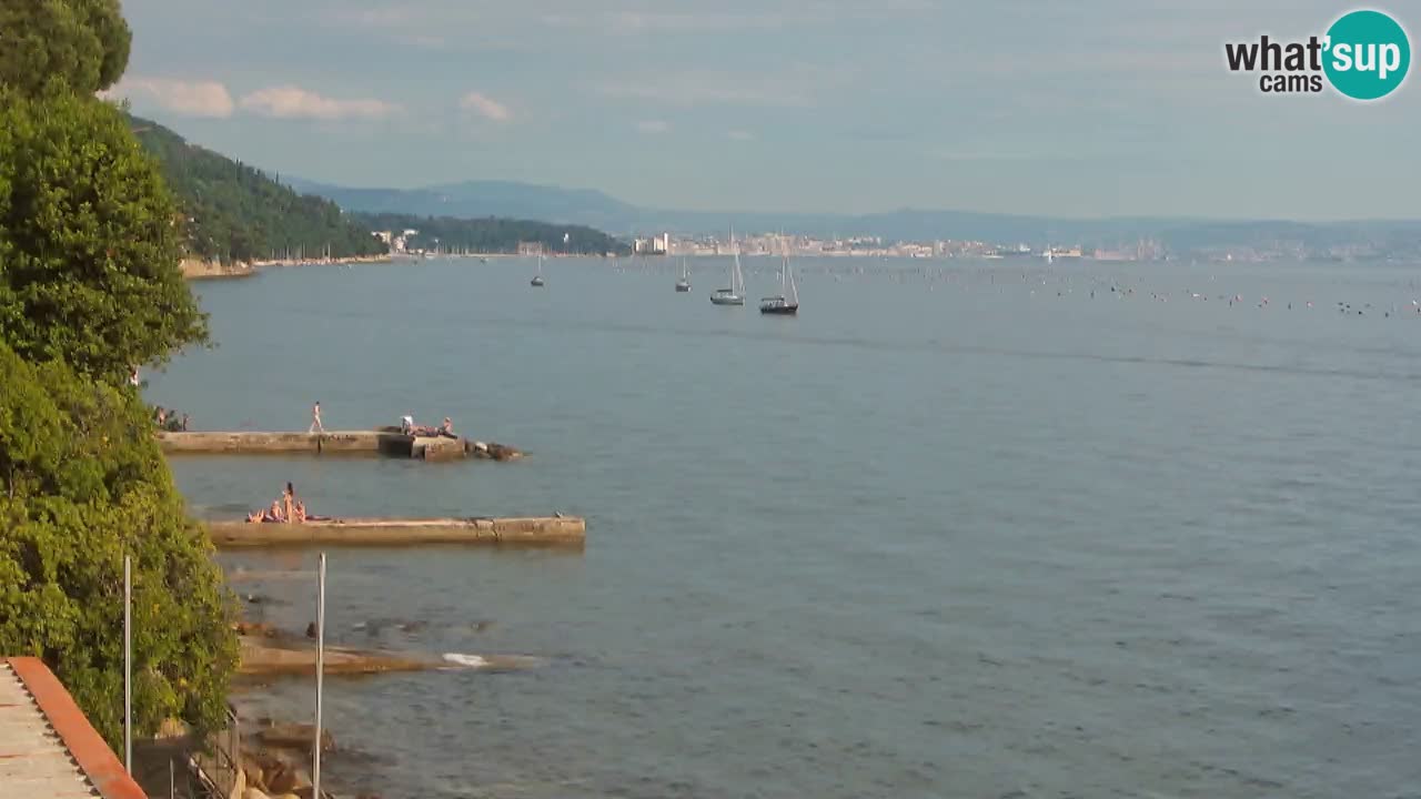 Webcam Restaurant BellaRiva | Küste von Triest – Blick auf das Schloss Miramare
