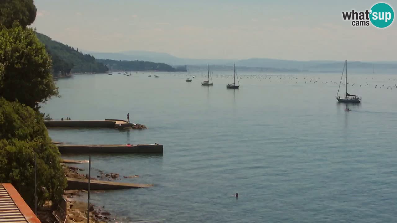 Webcam del restaurante BellaRiva | Costa de Trieste – vista hacia el castillo de Miramare